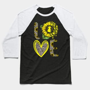 Love Yorkshire Terrier Sunflower Baseball T-Shirt